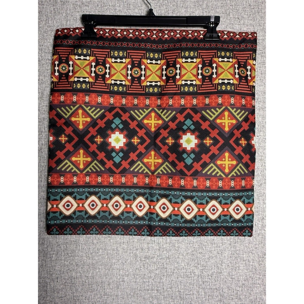 18 X18 Turkish African Pillow Cushion Cover Outdoor Washable Zip Red Blue Yellow